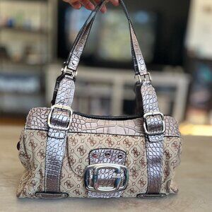 Vintage Y2K GUESS Purse – Jacquard/Faux Leather